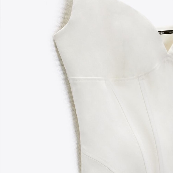 Zara Linen Blend Corsetry-Inspired Top - Picture 5 of 10